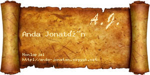 Anda Jonatán névjegykártya